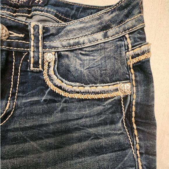 Miss Me Women's Chloe Boot SZ 27 Dark Wash Embroidery Cowgirl Western - Picture 7 of 13